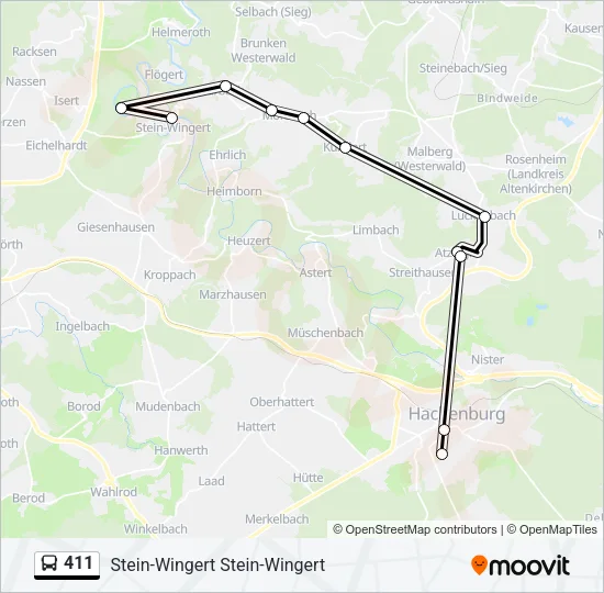 411 Bus Line Map