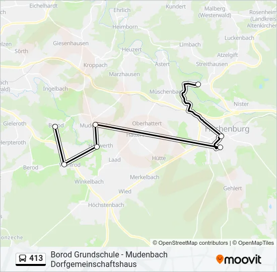 413 Bus Line Map