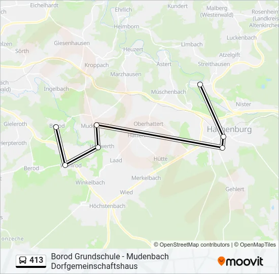 413 Bus Line Map