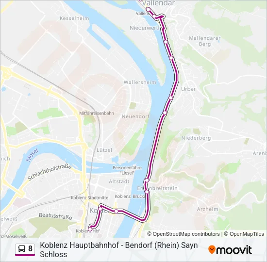 8 Bus Line Map
