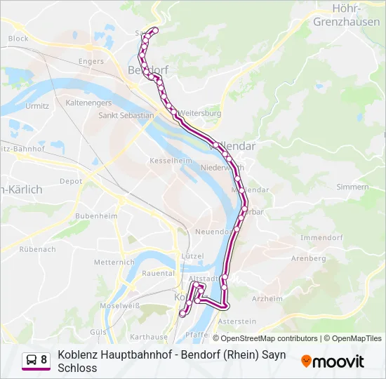 8 Bus Line Map