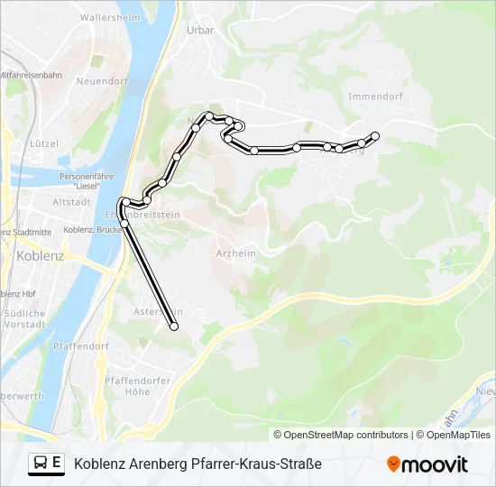 E Bus Line Map
