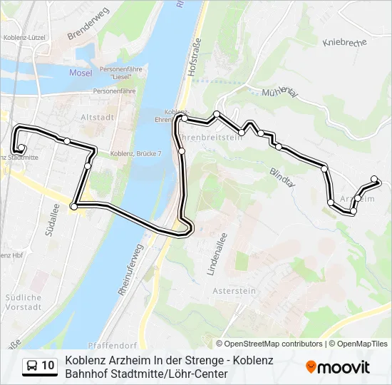 10 Bus Line Map