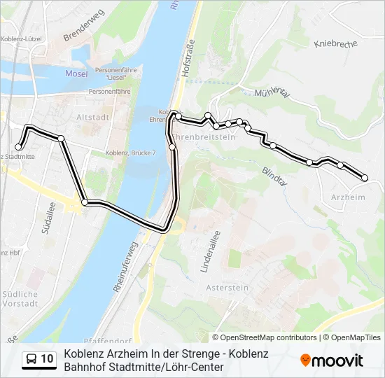 10 Bus Line Map