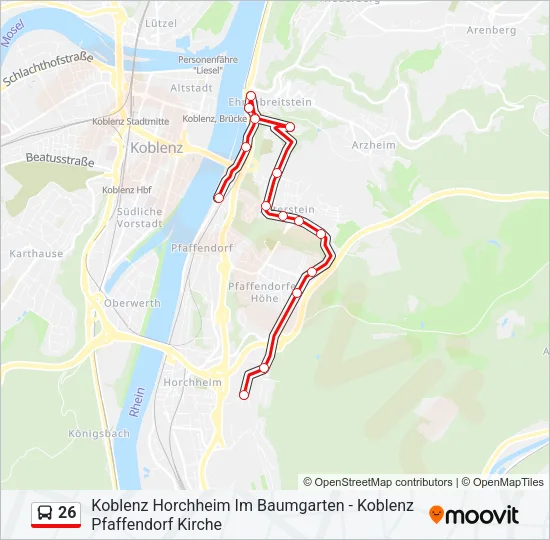 26 Bus Line Map