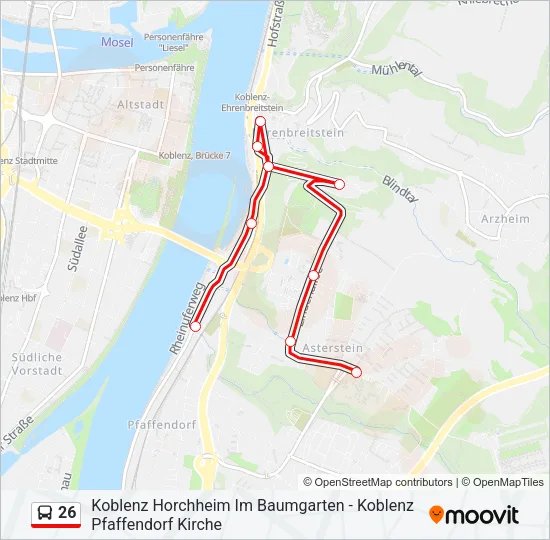 26 Bus Line Map