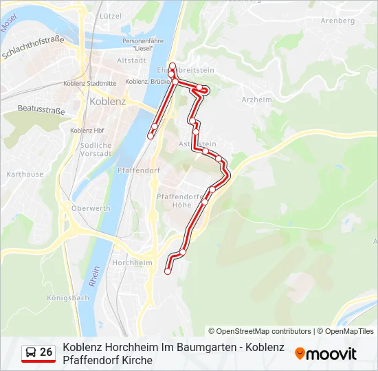 26 Bus Line Map