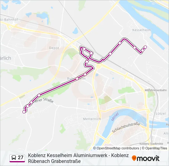 Автобус 27: карта маршрута