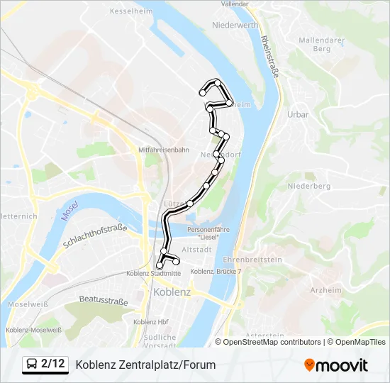 2/12 Bus Line Map