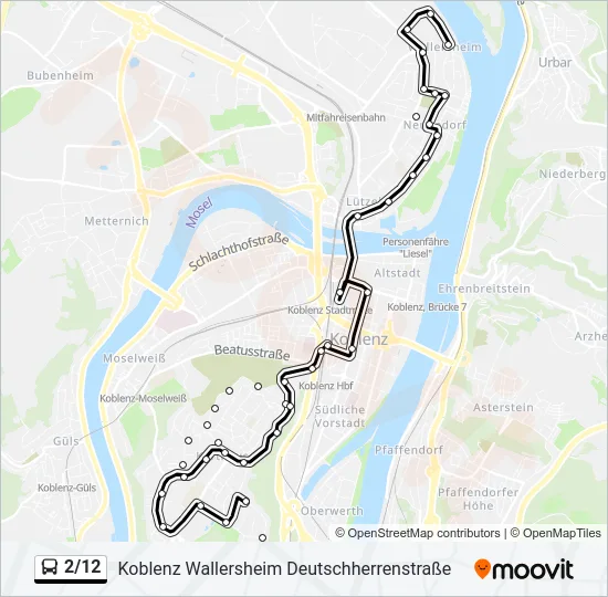 2/12 Bus Line Map