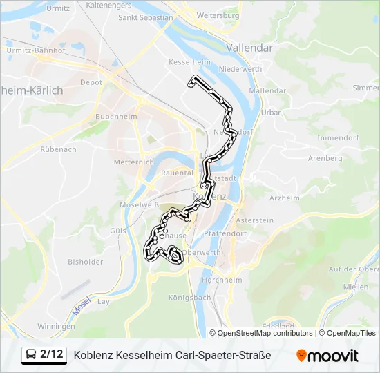 2/12 Bus Line Map