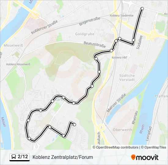 2/12 Bus Line Map