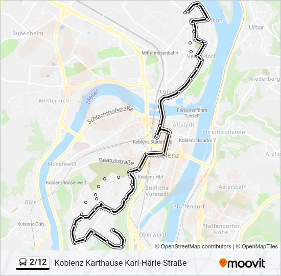 2/12 Bus Line Map