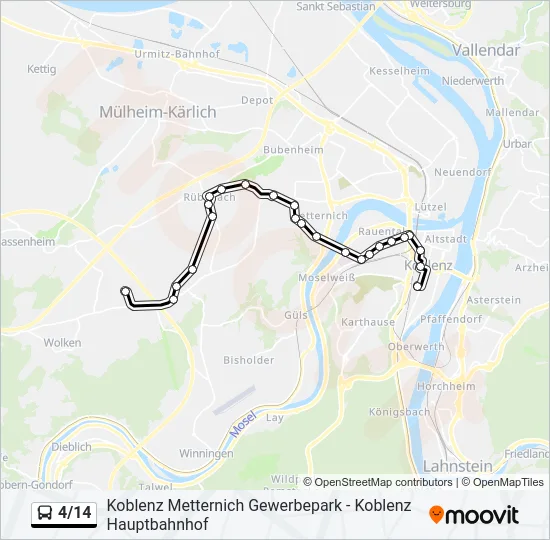 4/14 Bus Line Map