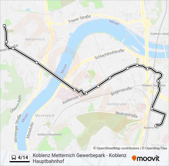 Автобус 4/14: карта маршрута