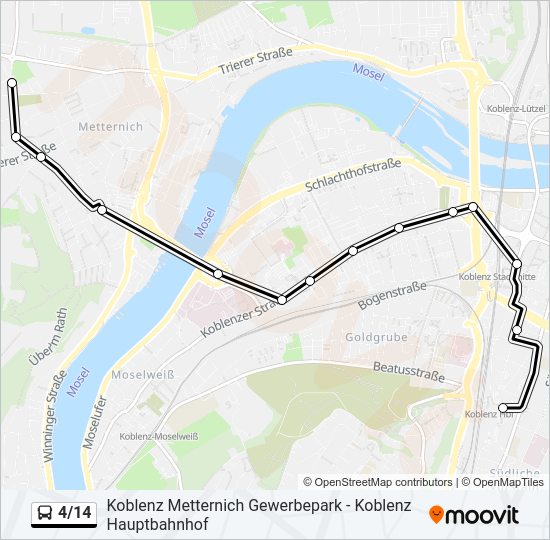 Автобус 4/14: карта маршрута