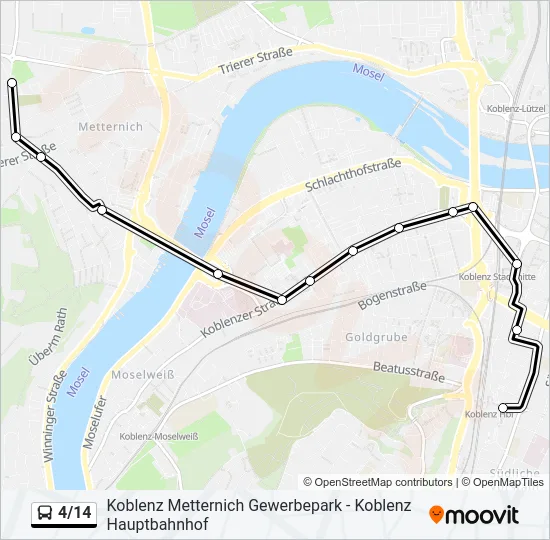 4/14 Bus Line Map
