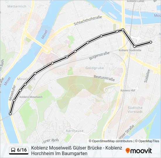 Автобус 6/16: карта маршрута