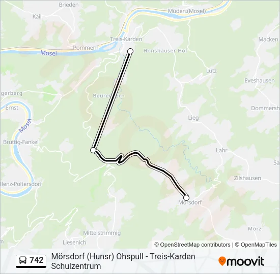 742 Bus Line Map