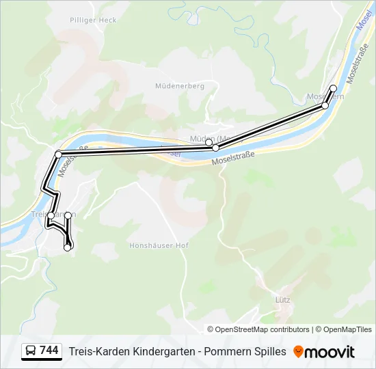 744 Bus Line Map