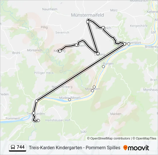 744 Bus Line Map