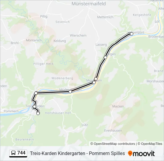 744 Bus Line Map