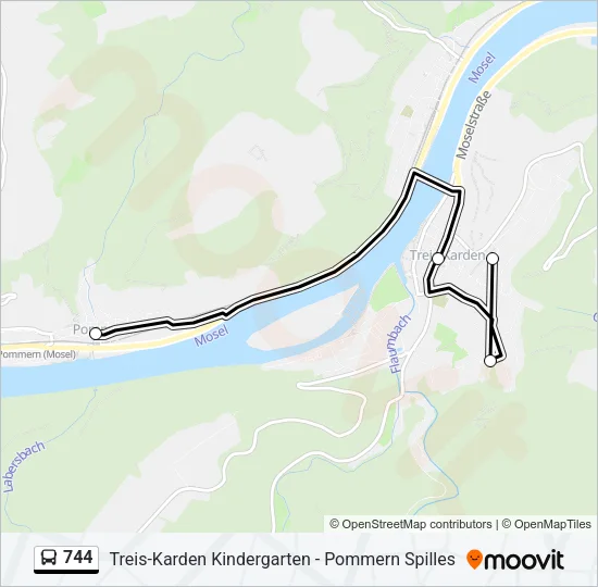 744 Bus Line Map