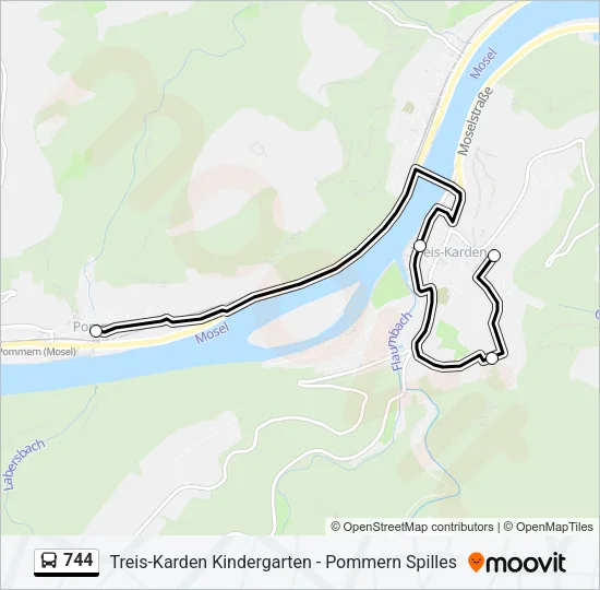 744 Bus Line Map