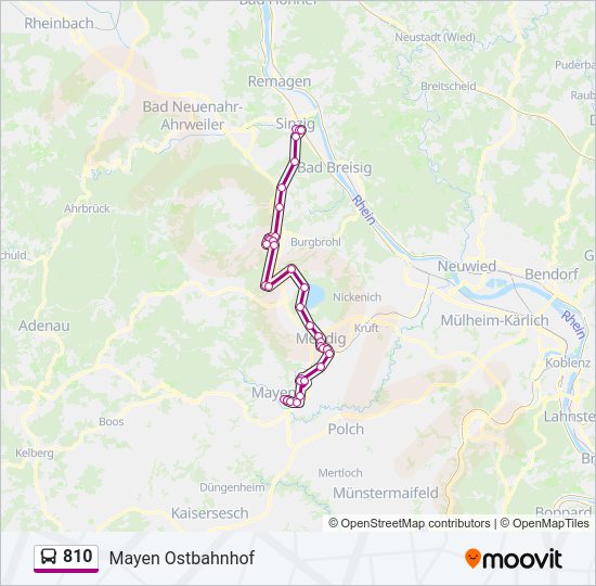 Автобус 810: карта маршрута