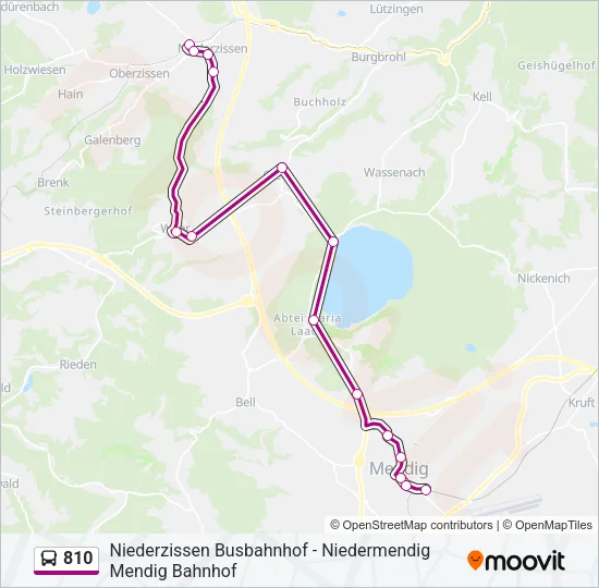 810 Bus Line Map