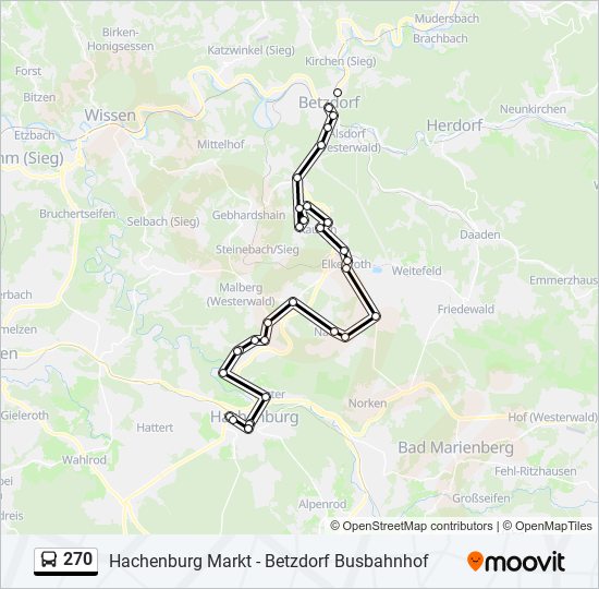 270 Route: Schedules, Stops & Maps - Hachenburg Markt (Updated)