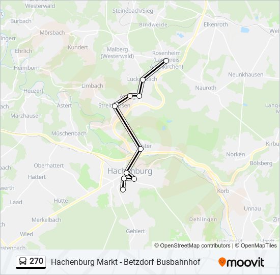 270 Route: Schedules, Stops & Maps - Rosenheim (Westerw) Kirchstraße ...