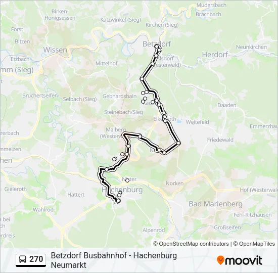 270 Bus Line Map