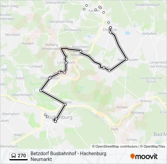 270 Bus Line Map
