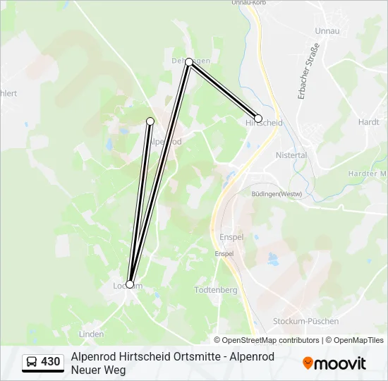 430 Bus Line Map