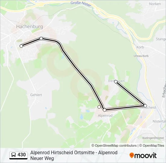430 Bus Line Map