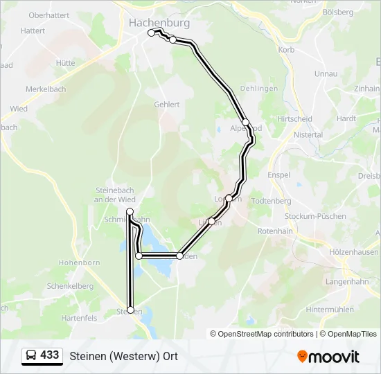 433 Bus Line Map