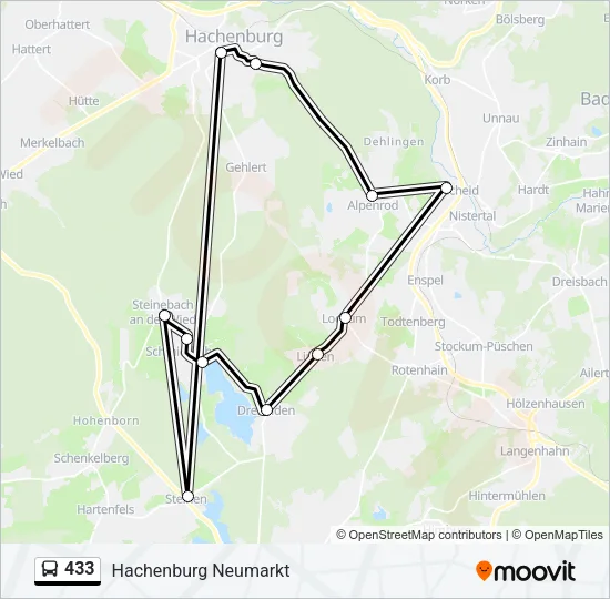 433 Bus Line Map