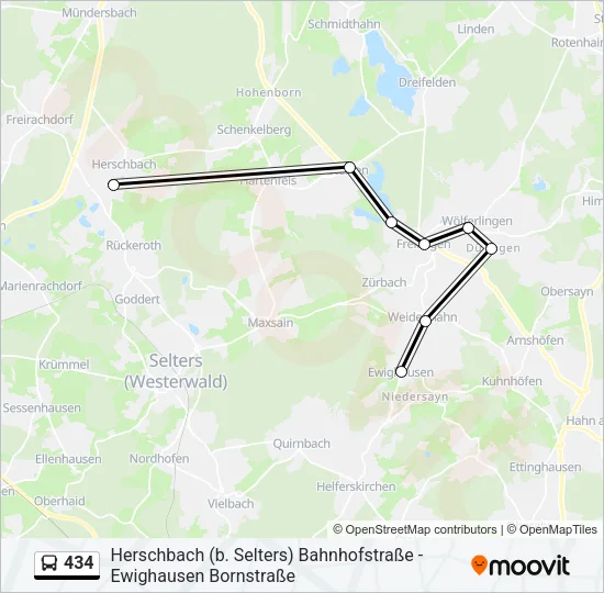 434 Bus Line Map
