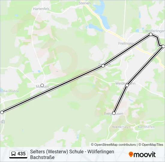 435 Bus Line Map