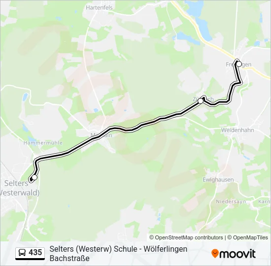 435 Bus Line Map