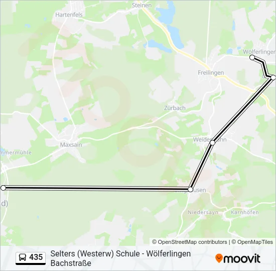 435 Bus Line Map