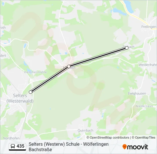 435 Bus Line Map