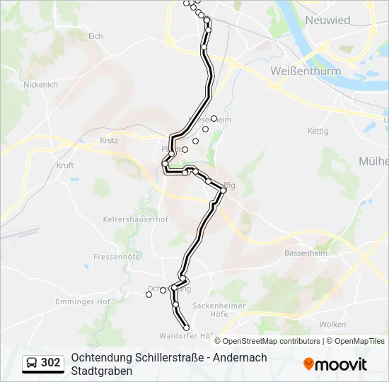 302 Bus Line Map