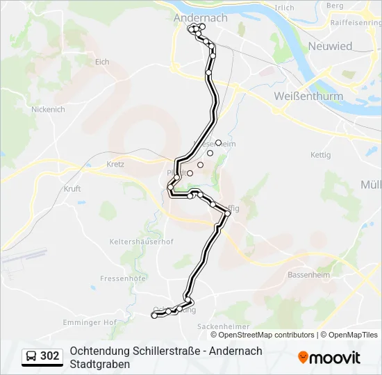 302 Bus Line Map