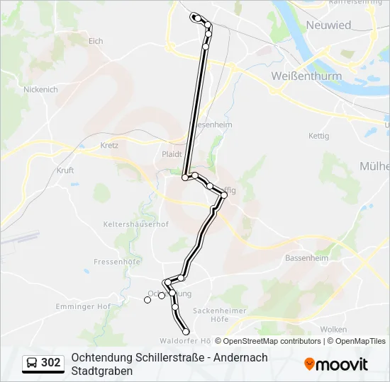302 Bus Line Map