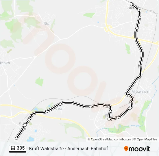 305 Bus Line Map