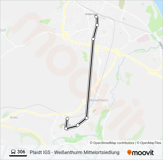306 Bus Line Map