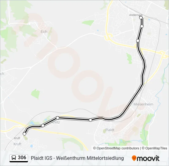 306 Bus Line Map
