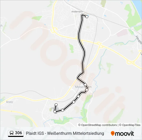 306 Bus Line Map